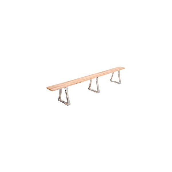 Global Industrial Locker Room Bench, Hardwood With Trapezoid Legs, 120 x 9-1/2 x 17 184995 - main